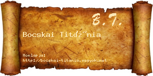 Bocskai Titánia névjegykártya